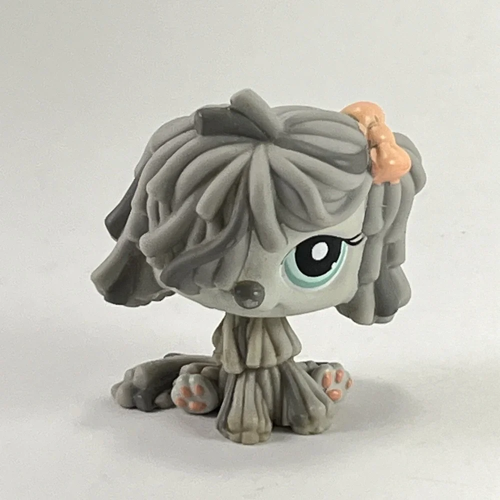 Littlest‎ Pet Shop #1458 Komondor Gray Shaggy Mop Sheepdog Kids LPS Vintage